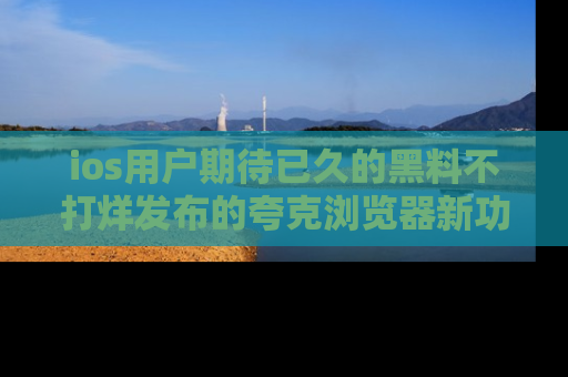 ios用户期待已久的黑料不打烊发布的夸克浏览器新功能上线啦！