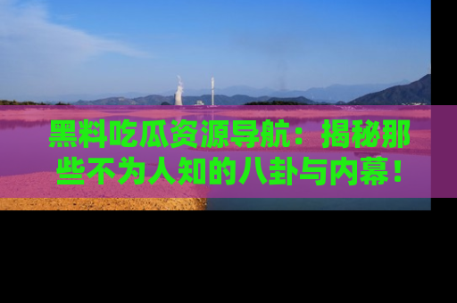 黑料吃瓜资源导航：揭秘那些不为人知的八卦与内幕！