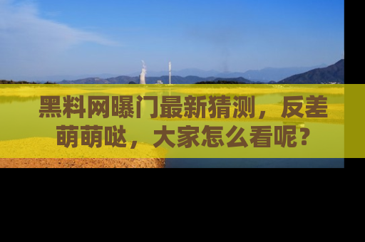 黑料网曝门最新猜测，反差萌萌哒，大家怎么看呢？