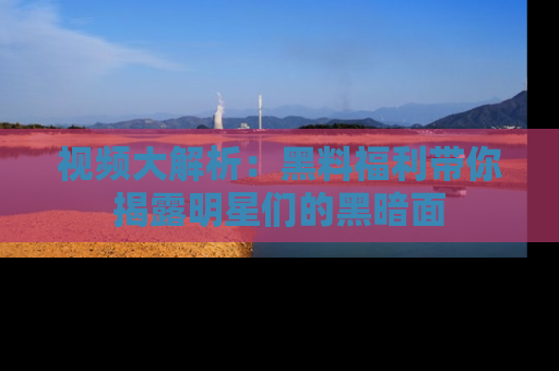 视频大解析：黑料福利带你揭露明星们的黑暗面