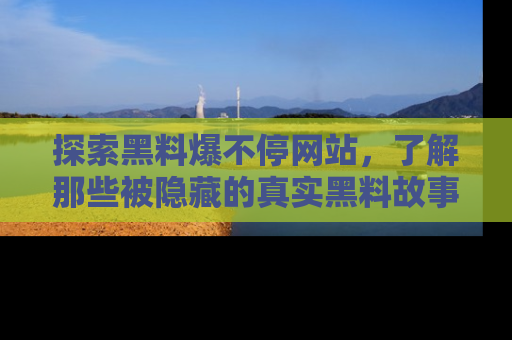 探索黑料爆不停网站，了解那些被隐藏的真实黑料故事